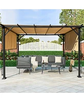 Streamdale Furniture 9.5x12FT Retractable Canopy Pergola for Outdoor Spaces