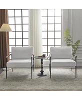 Streamdale Furniture Chic White Accent Chair with Removable Cushions