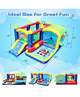 7-in-1 Inflatable Bouncy House with Ball Pit