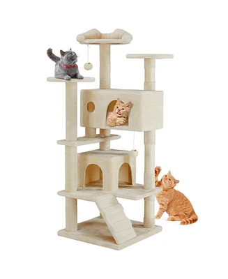 Simplie Fun Multi-Tiered Cat Tree Haven Climb, Nap, and Play to Your Heart's Content