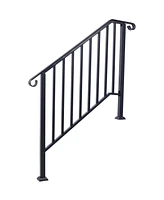 Streamdale Furniture 3-Step Handrail Durable Steel with Powder Coating and Easy Installation