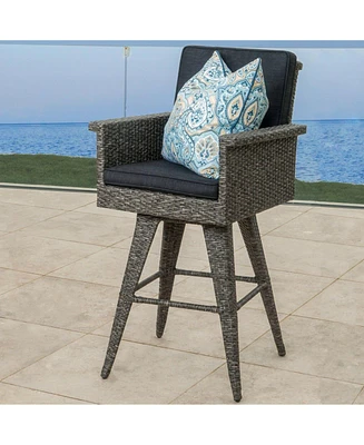 Simplie Fun 30" Water-Resistant Wicker Barstool