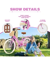 Streamdale Furniture 24" Girls Bike: Steel Frame, Multiple Colors, 10+ Years