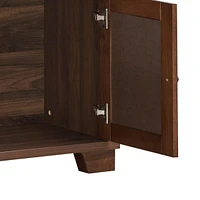 Rustic Farmhouse Wine Cabinet with Storage and Wine Rack