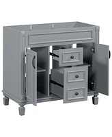 Streamdale Furniture Modern Blue Bathroom Vanity Cabinet with 2 Drawers and Ample Storage