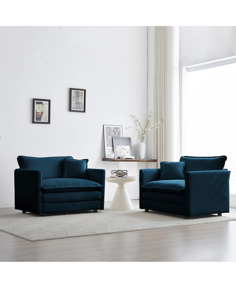 Simplie Fun Premium Chenille Accent Chairs with Flexible Combinations