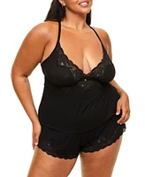 Adore Me Plus Lora Pajama Cami & Shorts Set