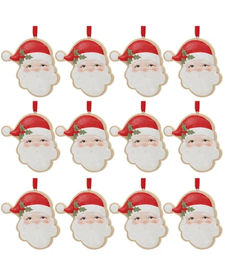 Slickblue Santa Cookie Ornaments Set of 12 - Perfect for Festive Holiday and Christmas Decor