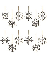 Slickblue Snowflake Ornament (Set of 12) 3.25"H Iron/Glass