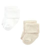 Hudson Baby Baby Boys Hudson Cotton Rich Newborn and Terry Socks, Teddy Bear, 0-6 Months