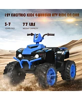 Skonyon 12V Kids Ride on Atv with Led lights and Treaded Tires