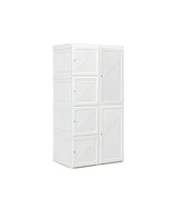 Sugift Clothes Foldable Armoire Wardrobe Closet with 12 Cubby Storage