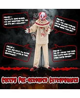 Givimo 5 Ft Grins Animatronic Killer Clown Halloween Decoration with Glowing Red Eyes