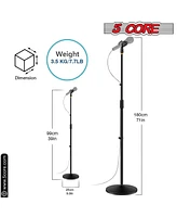 5 Core 2 Pieces Mic Stand, Universal Microphone Stand Boom Mic Stand with Weighted Round Base, Height Adjustable Stand with Cable Management Clip (Pai