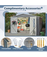 excellent10x8 Multi-Purpose Storage Shed Galvanized Steel, Weather-Resistant, Versatile Use