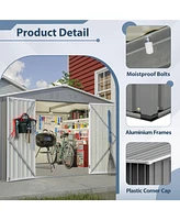 Simplie Fun excellent10x8 Multi-Purpose Storage Shed Galvanized Steel, Weather-Resistant, Versatile Use