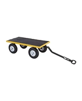 Gorilla Carts Steel Utility Cart, 7 Cu Ft Garden Wagon w/Removable Sides, Yellow