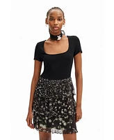 Desigual Women's Pleated combination mini dress