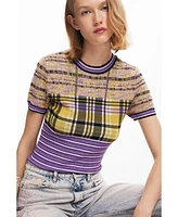 Desigual Women's Checkered knit T-shirt