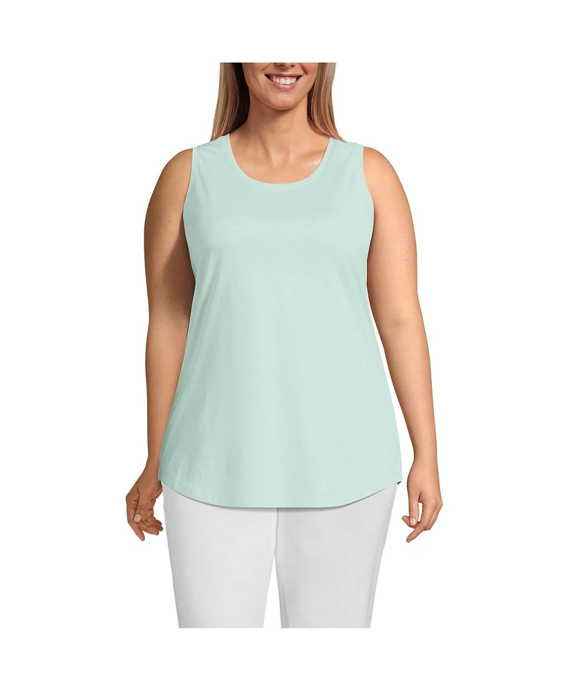 Lands' End Women's Plus Size Supima Cotton Tunic Tank Top