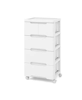 Slickblue Rolling Storage Cabinet with Universal Wheels-5 Drawers