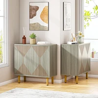 Tribesigns Sideboard Storage Cabinet, Wooden Buffet Floor Cabinet with Doors, Accent for Living Room, Hallw