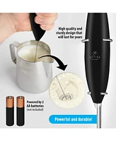 Zulay Kitchen Milk Frother Pitcher Stencil Stirrer Set