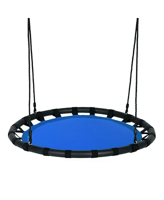 Sugift 40 Inch Kids Play Multi-Color Flying Saucer Tree Swing Set with Adjustable Heights