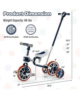 Skonyon 4-in-1 Kids Tricycle with Adjustable Parent Push Handle for 2-4 Years Old