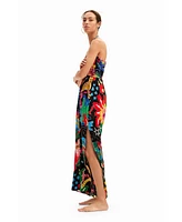 Desigual Women's Jungle design halter neck jumpsuit