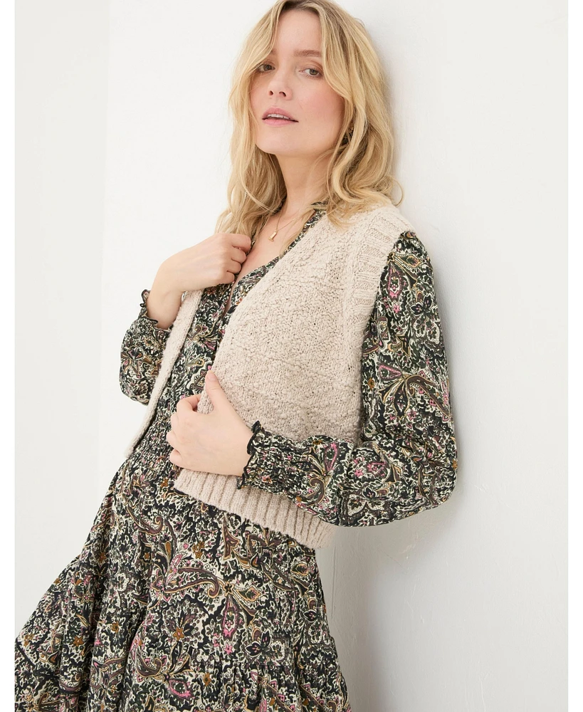 FatFace Plus Talia Pattern Waistcoat