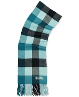 Coach Women's Wool Checkered Fringe-Trim Scarf