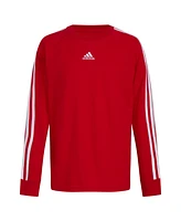 adidas Big Boys Long Sleeve 3-Stripe Raglan Tee