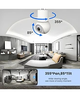 Eco4Life Smart Wi-Fi 2K/4MP Ptz Light Bulb Security Camera