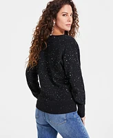 I.n.c. International Concepts Women's Sequin-Shine V-Neck Sweater, Created for Macy's