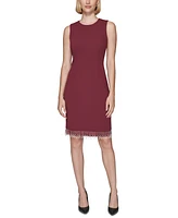 Karl Lagerfeld Paris Women's Fringe-Trim Sheath Dress