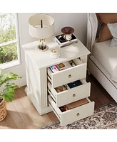 Tribesigns 3-Drawer Nightstand, Wood Night Stand with Storage Drawers, Modern Bedside Table Side End Table for Bedroom