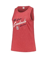 Soft As A Grape Women's Red St. Louis Cardinals Plus Curvy High Neck Tri-Blend Tank Top