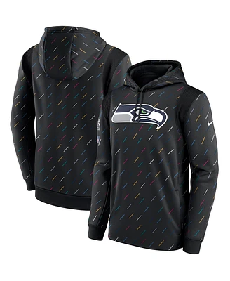 Nike Men's Charcoal Seattle Seahawks Nfl Crucial Catch Therma Pullover Hoodie