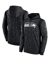 Nike Men's Charcoal Seattle Seahawks Nfl Crucial Catch Therma Pullover Hoodie