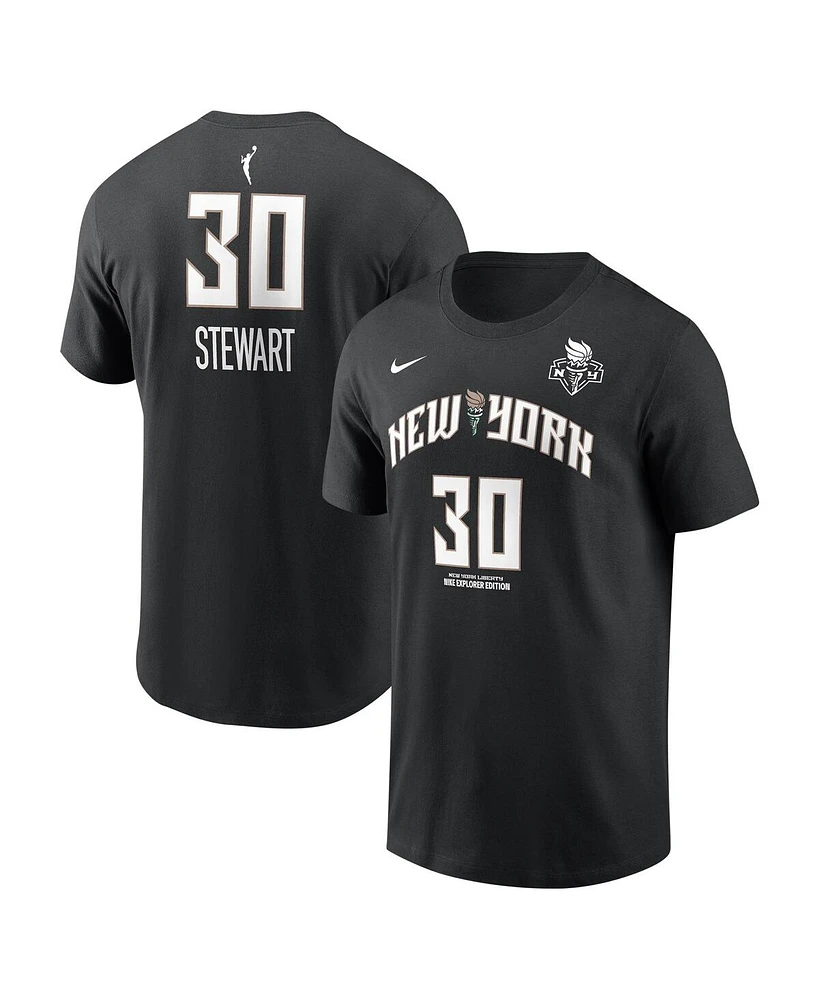 Nike Men's and Women's Breanna Stewart Black New York Liberty Explorer Edition Name Number T-Shirt