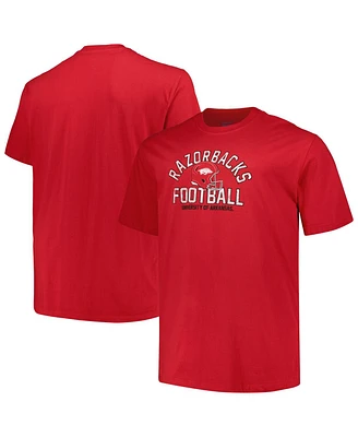 Champion Men's Cardinal Arkansas Razorbacks Big Tall Football Helmet T-Shirt