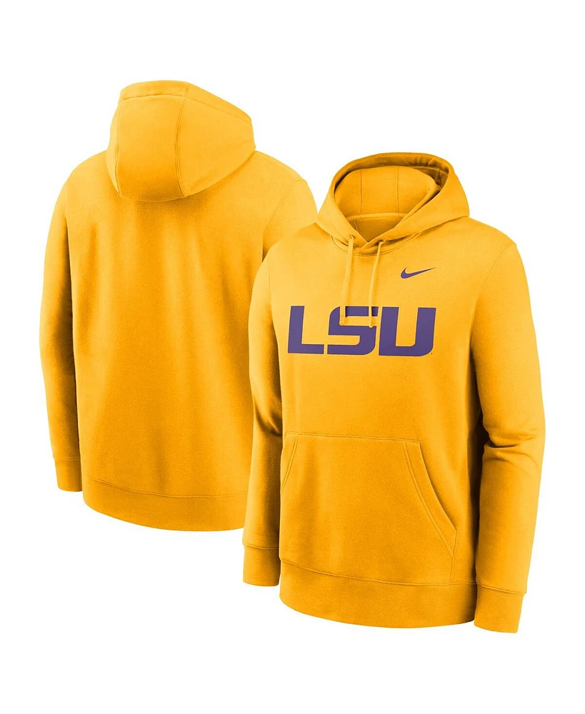 Nike Men's Gold Lsu Tigers Primetime Evergreen Club Fleece Pullover Hoodie