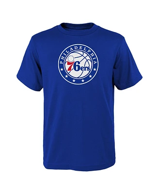 Outerstuff Big Boys and Girls Royal Philadelphia 76ers Primary Logo T-Shirt