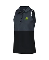 Under Armour Women's Graphite John Deere Classic Playoff Heather Block Sleeveless Polo