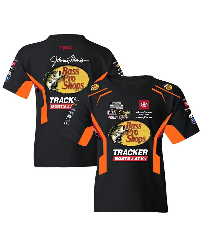 Joe Gibbs Racing Team Collection Big Boys and Girls Black/Orange Martin Truex Jr Bass Pro Shops Uniform T-Shirt