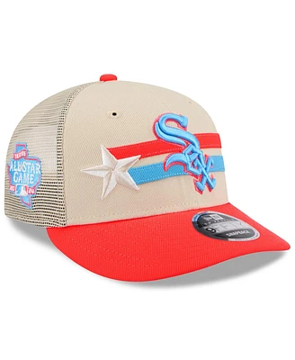 New Era Men's Tan/Coral Chicago White Sox 2024 Mlb All-Star Game Meshback Low Profile 9FIFTY Snapback Hat