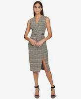 Calvin Klein Women's V-Neck Sleeveless Chain-Trim Dress