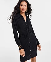 I.n.c. International Concepts Women's Ruched-Front Midi Dress, Created for Macy's