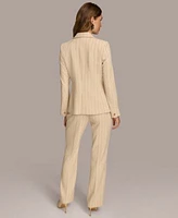 Donna Karan New York Womens Pinstriped Blazer Straight Leg Pants